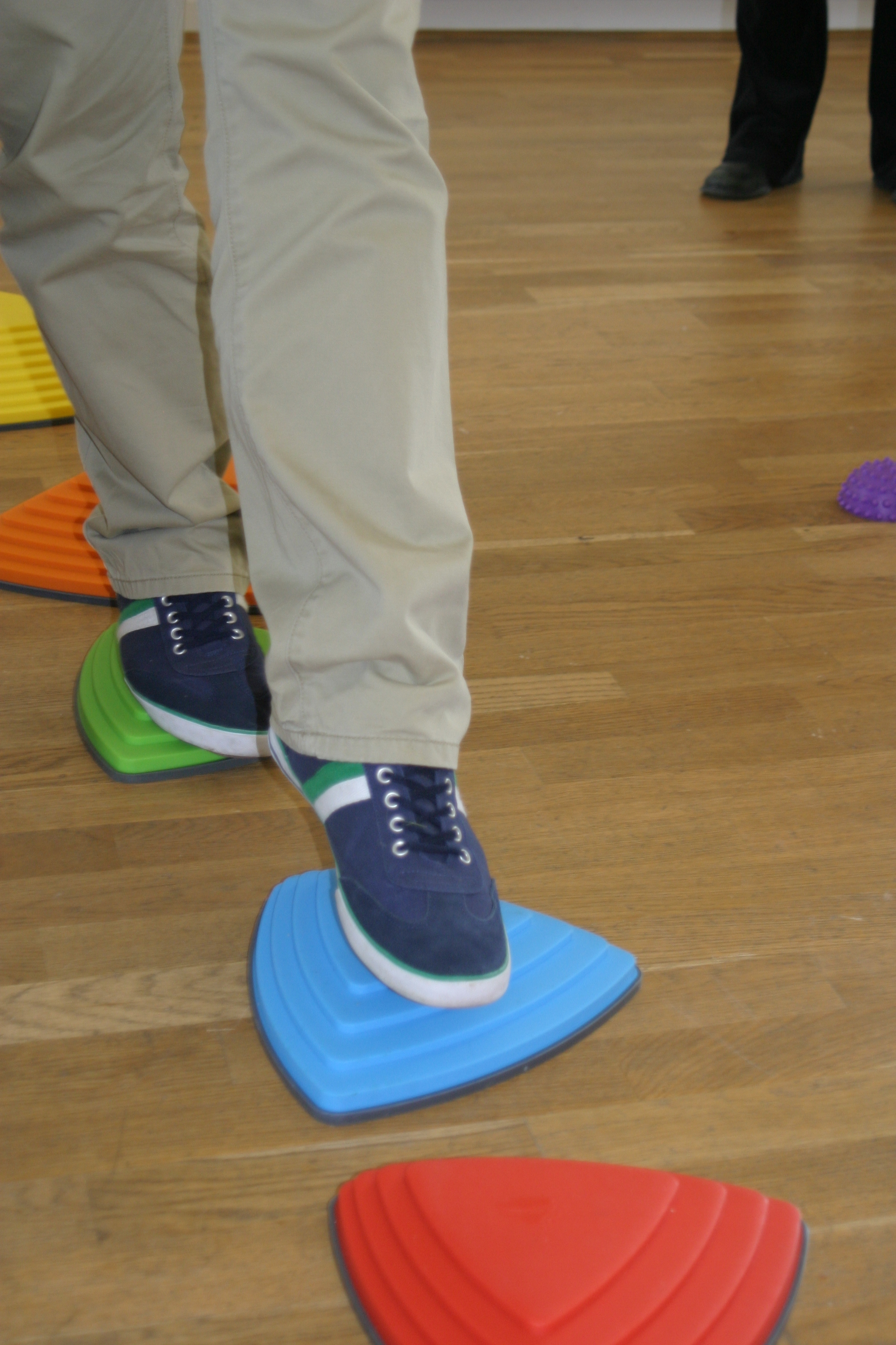 Walking on coloured steps